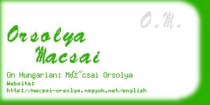 orsolya macsai business card